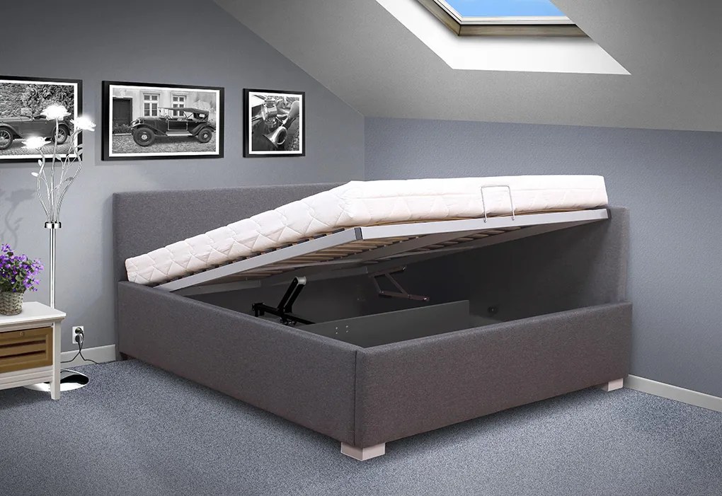 Moderná posteľ s čelami Martina HIT s MOT otváraním ÚP 120x200 cm Farba: Savana červená