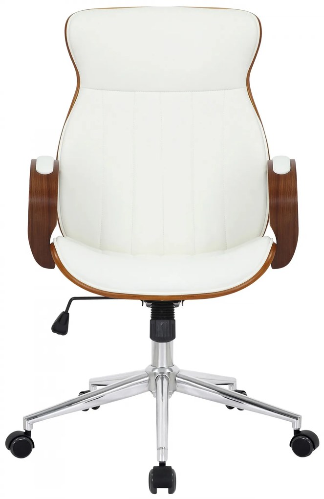 Design-Shop Kancelárska stolička Melilla - drevo orech - Biela