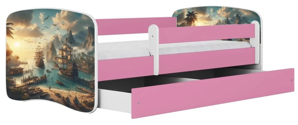 Detská postieľka Babydreams loď ružová