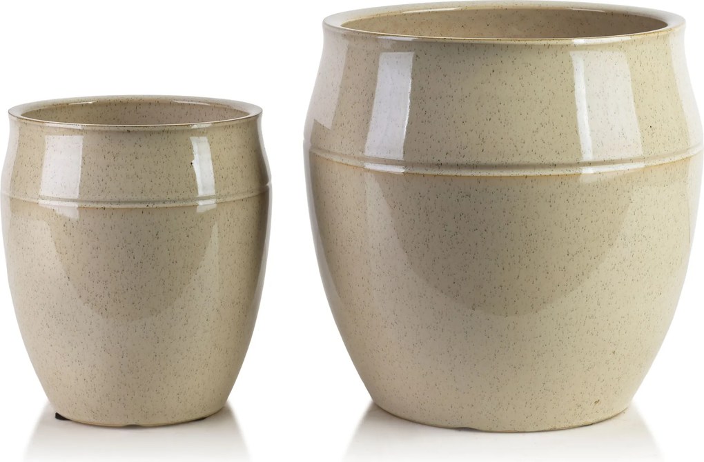 Sada 2 ks keramických květináčů NEVA BEIGE XIV béžová