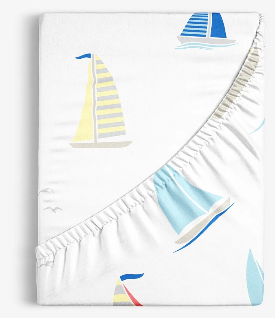 Goldea bavlnená napínacia plachta - plachetnice 80 x 160 cm