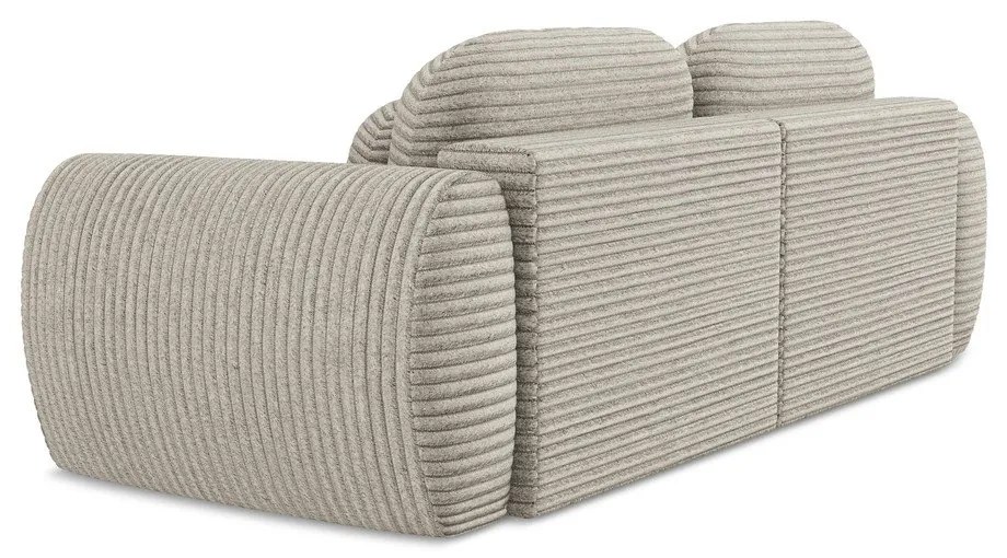 Svetlohnedá menčestrová rozkladacia/s úložným priestorom pohovka 266 cm Kini – Makamii