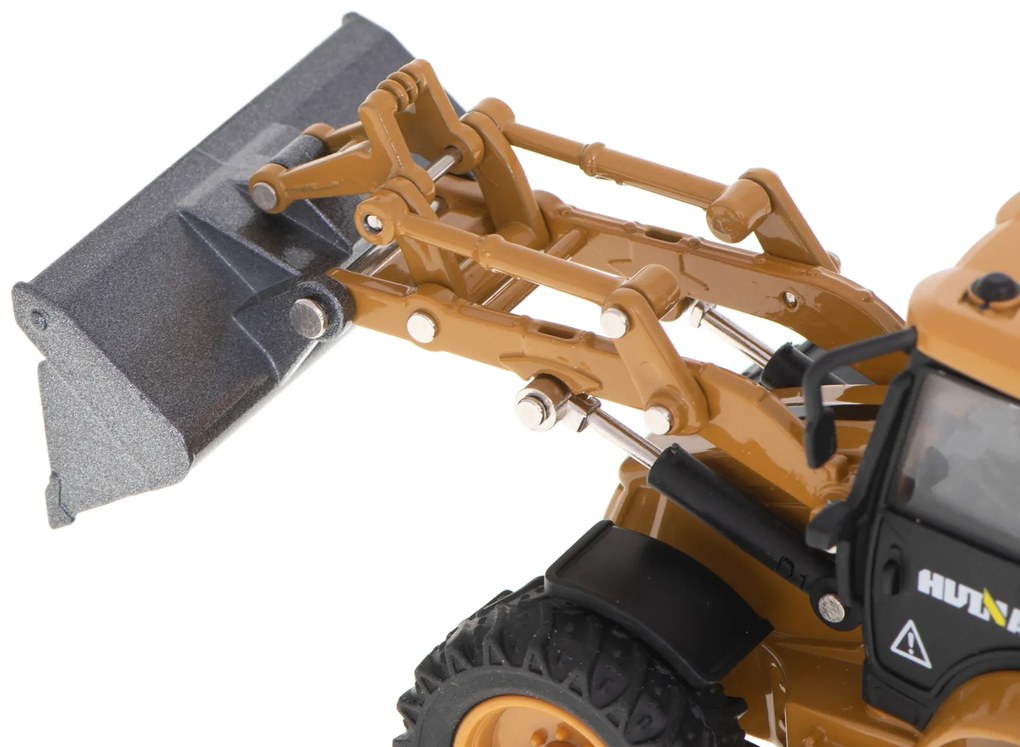 KIK Nakladač buldozér s lyžicou Die-Cast kovový model H-toys 1704 1:50