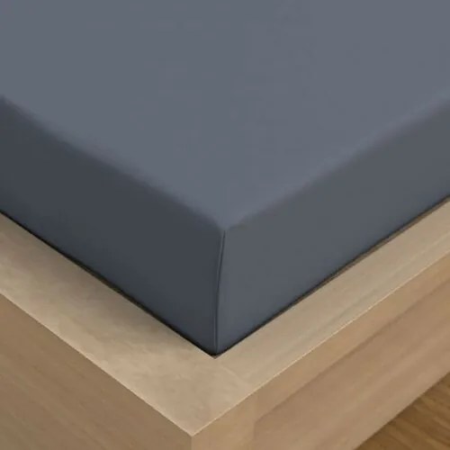 Kvalitex Saténové prestieradlo s gumou tmavosivá, 140 x 200 cm