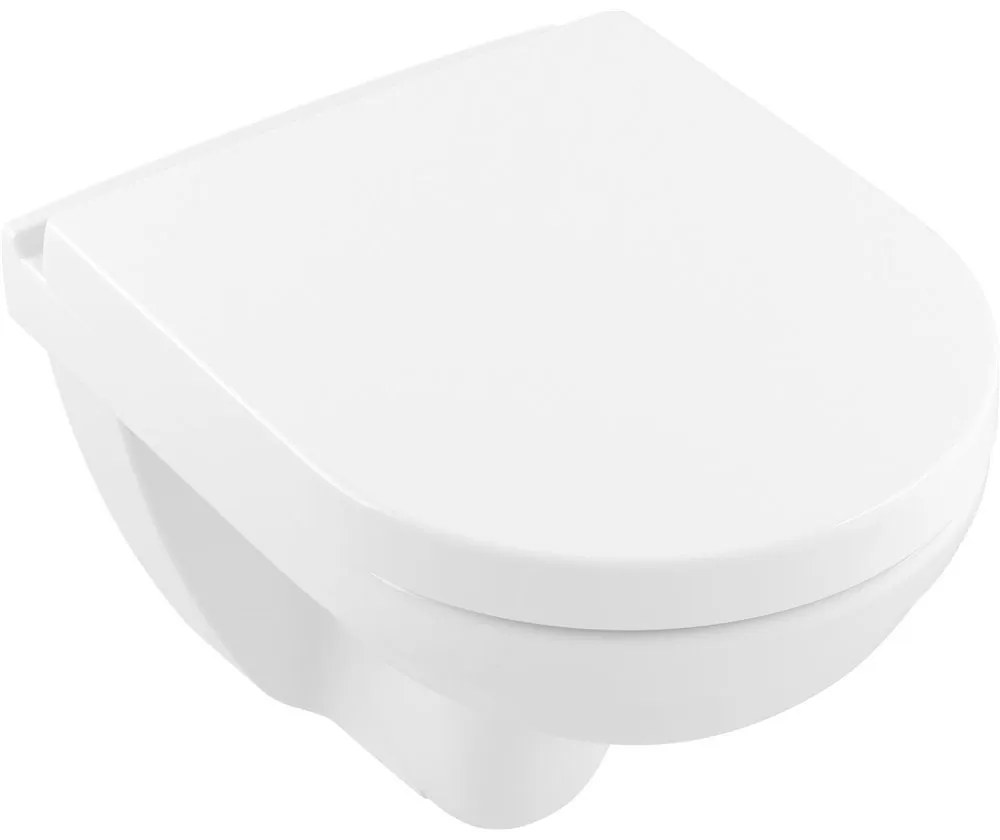 VILLEROY &amp; BOCH O.novo Compact Combi-Pack, závesné WC s DirectFlush + WC sedátko s poklopom, s QuickRelease a Softclosing, biela alpská, 5688HR01