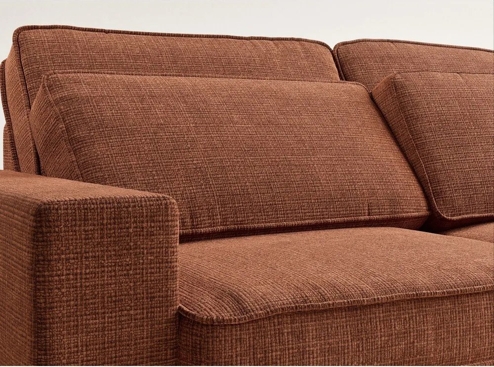 Ženilková rohová pohovka v medenej farbe (pravý roh/do L) Kirou – Maison de Rêve