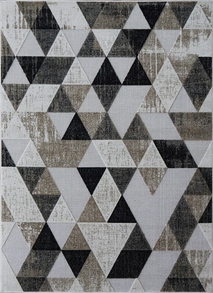 Koberec Lagos 1700 BEIGE – béžový so sivočiernym vzorom, obdĺžnik Rozmer: 80x150 cm