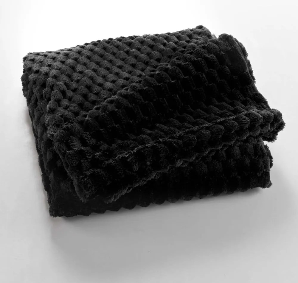 Čierna deka z mikroflanelu 125x150 cm Mini Frosty – douceur d'intérieur