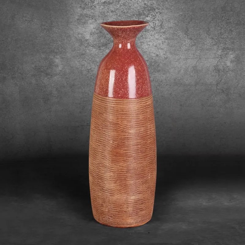VÁZA ELDA (04) 18X17X51 CM ČERVENÁ