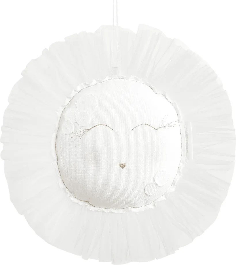 Závesná dekorácia slnka biela 35x35x5cm