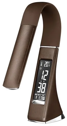 Solight WO46-H - LED stolná lampa stmievateľná s displejom LED/6W/230V hnedá