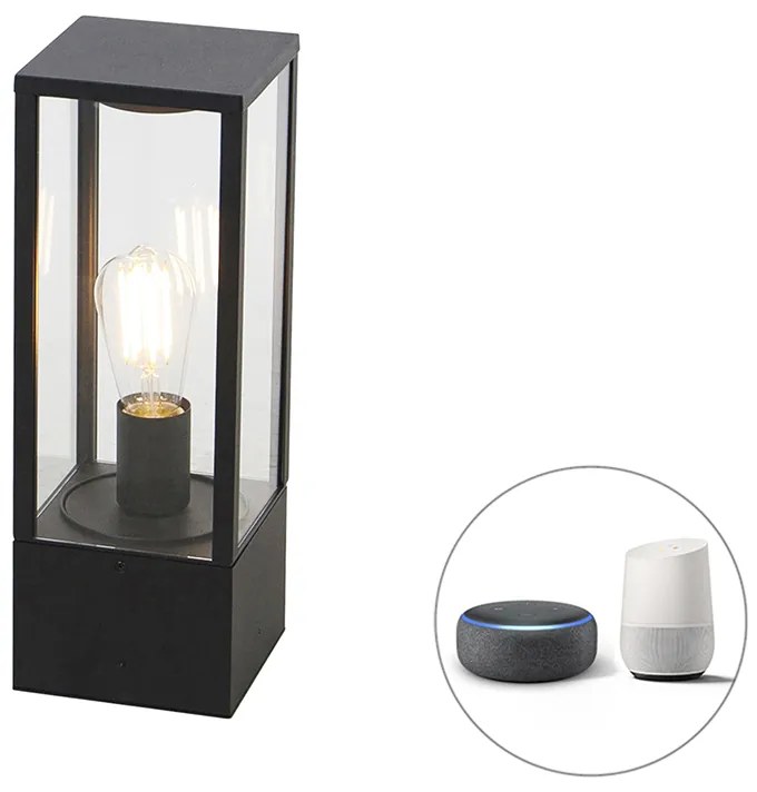 Inteligentná stojaca vonkajšia lampa čierna 40 cm IP44 vrátane Wifi ST64 - Charlois