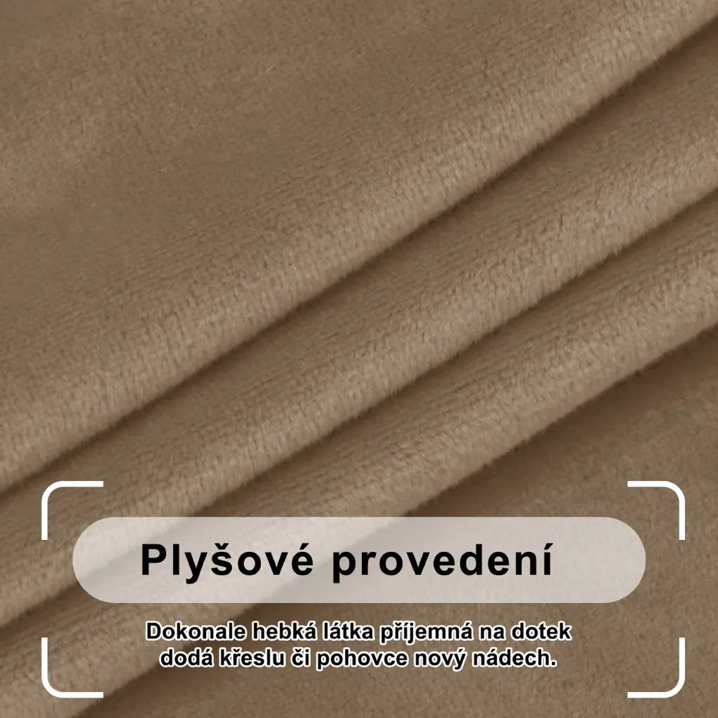 Elastický plyšový poťah na trojmiestnu pohovku BestBerg / piesková