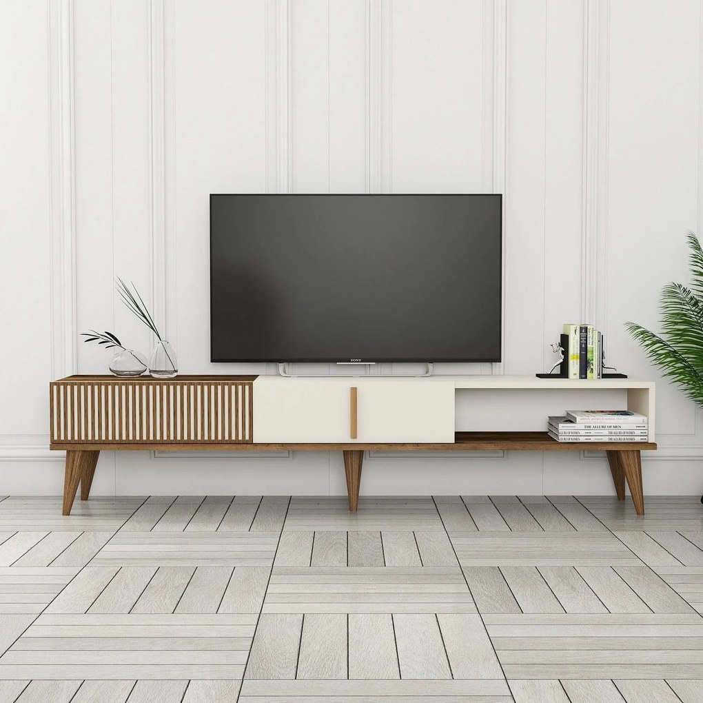 TV szekrény Milan Alt - Walnut, Cream