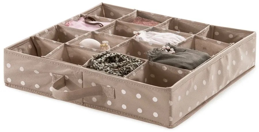 Béžový organizér do zásuvky so 16 priehradkami Compactor Dots