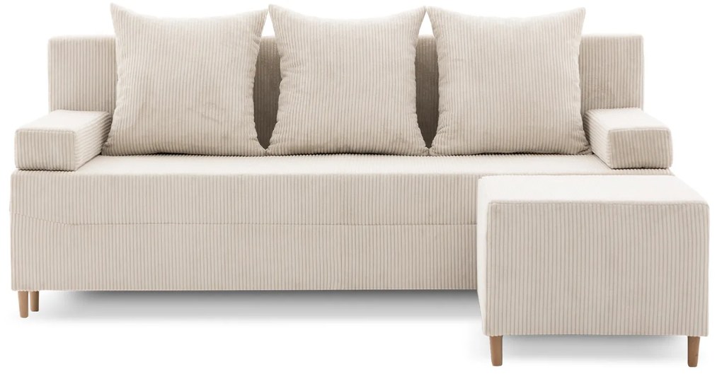 Rozkladacia pohovka s podnožkou FIREZE - poso Béžová