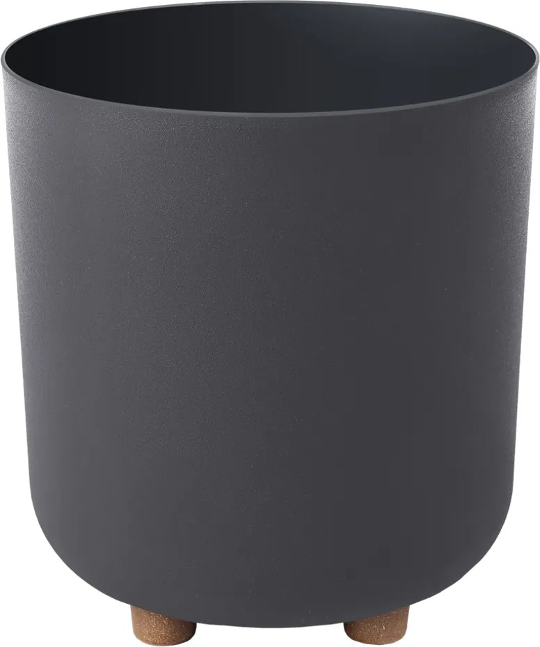 Kvetináč Sofia 240 mm z recyklovaného materiálu, čierny*44252