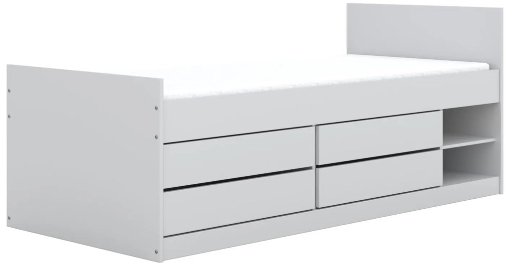 Detská posteľ LEON so šuplíkmi - 200x90 cm - biela