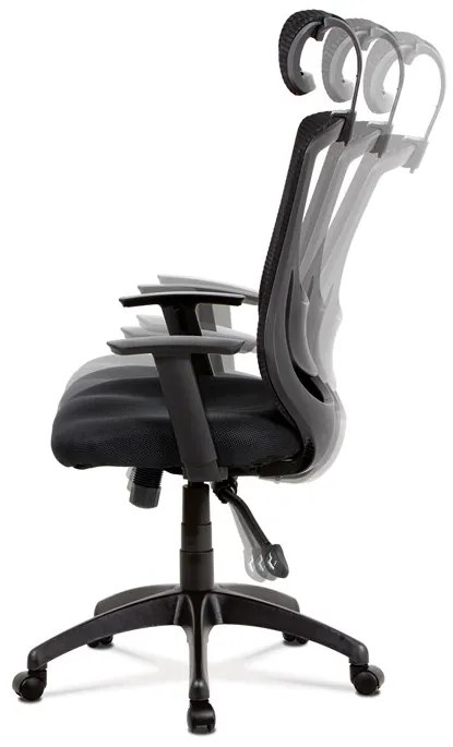 Autronic BONTEC Kancelárska stolička, synchrónny mechanizmus, čierna sieťovina, KA-A186 BK Farba: Čierna