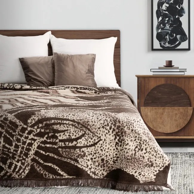 Deka AKRYL 1 hnedá / krémová