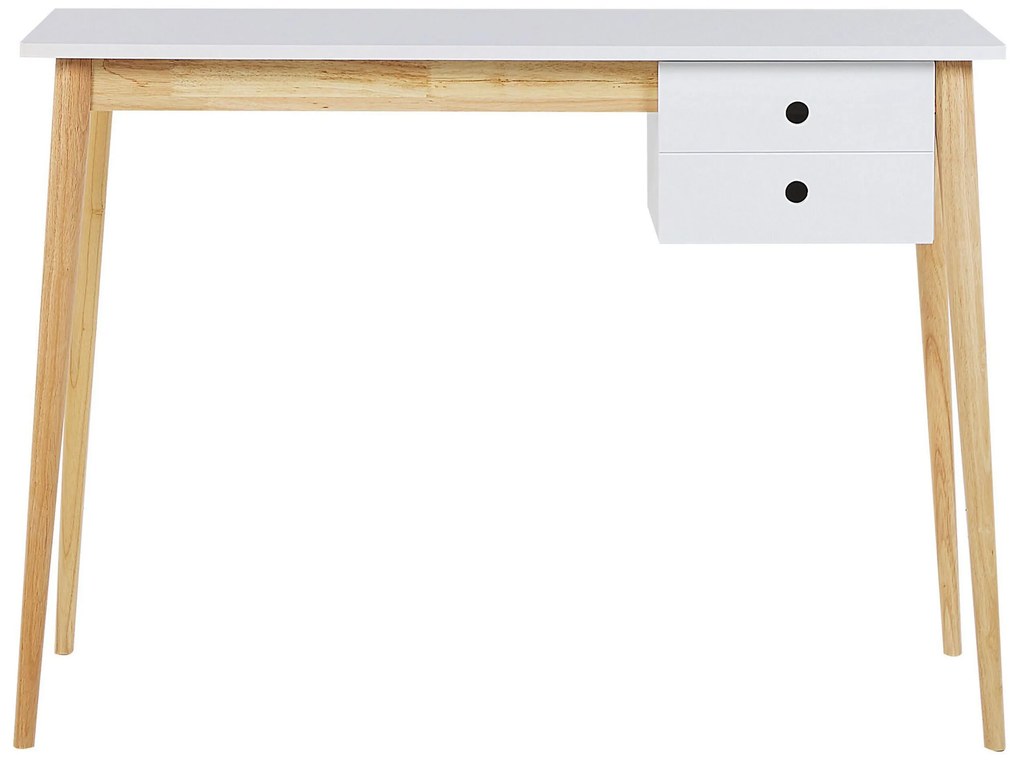 Písací stôl 106 x 48 cm biely so svetlým drevom EBEME Beliani