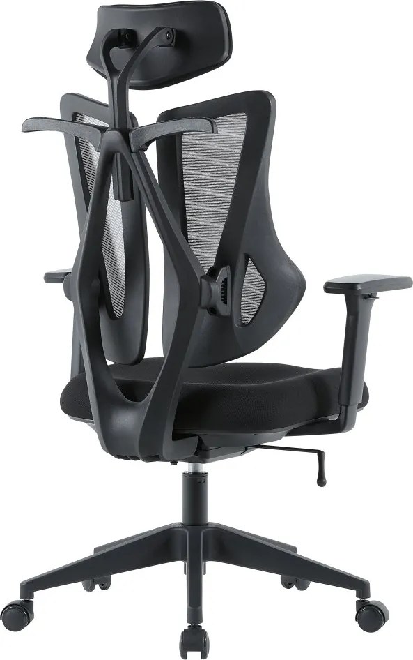 Kancelárska ergonomická stolička MORA — sieť / látka, sivá / čierna