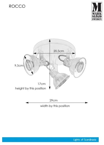 Markslöjd 107852 - Bodové svietidlo ROCCO 3xGU10/7W/230V