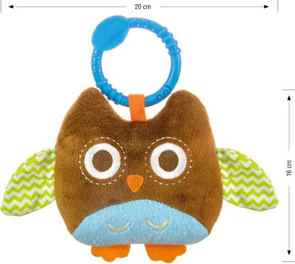 Závesná plyšová hračka Happy owl 2552 hnedá