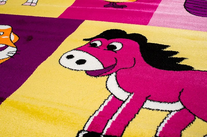 Detský koberec Happy Farma E047A fialový
