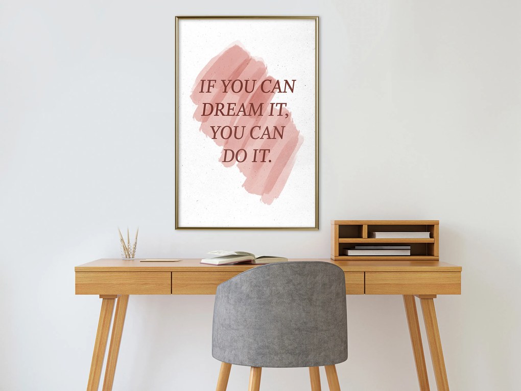 Artgeist Plagát - You Can Do It [Poster] Veľkosť: 30x45, Verzia: Zlatý rám