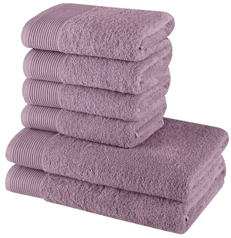 Sada 6 kusov bavlnených osušiek a uterákov Bella staroružová EMI