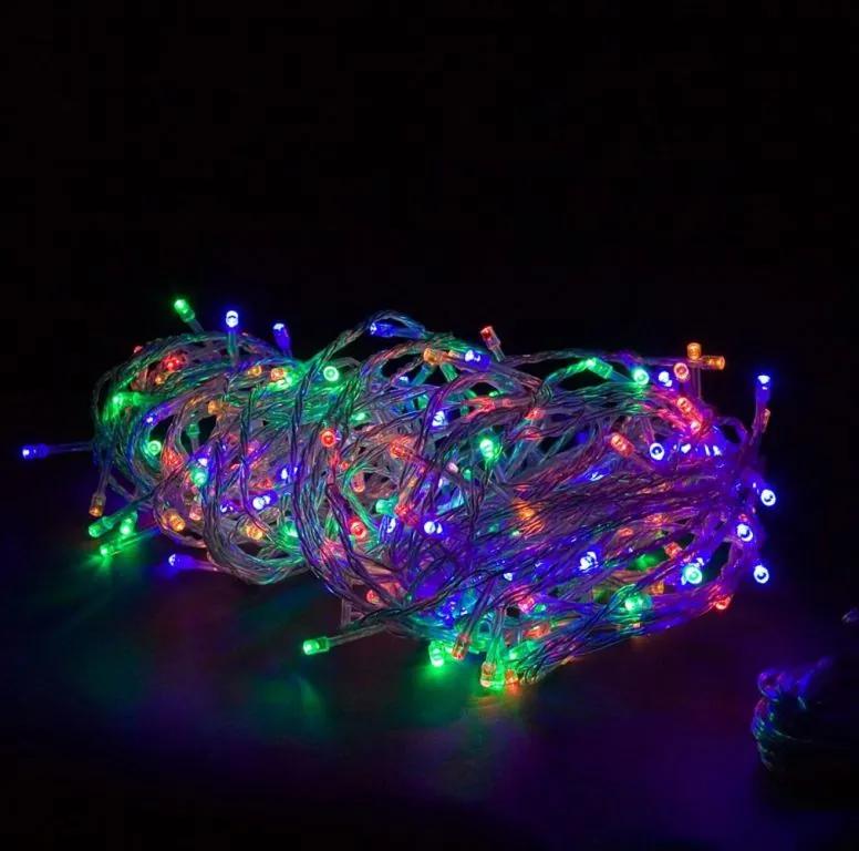 VOLTRONIC Vianočná reťaz 20m, 200 LED, farebné, zelený kábel