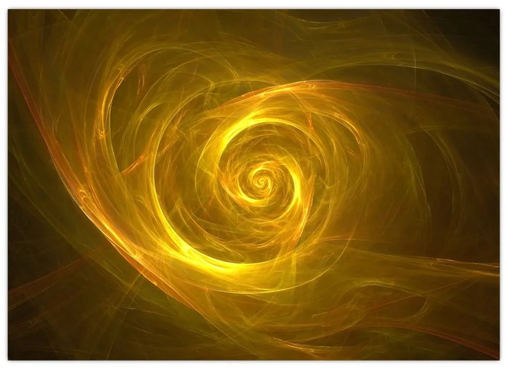 Obraz abstraktnej žltej špirály (70x50 cm)