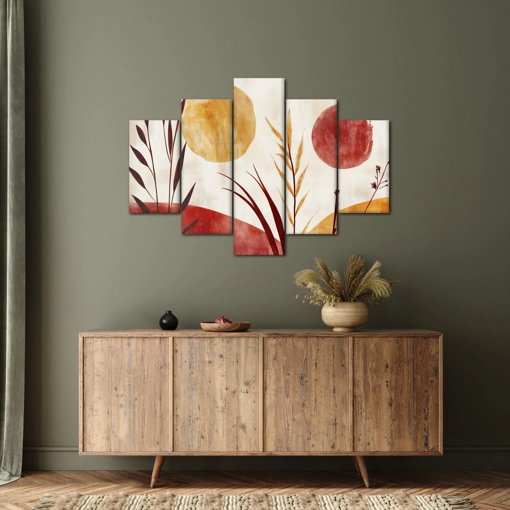 Obraz - Rastliny a kruhy (150x105 cm)