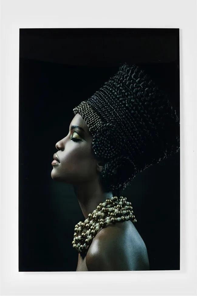 Zasklený obraz Kare Design Royal Headdress Profile, 150 × 100 cm
