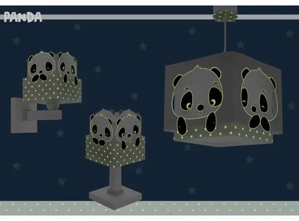 Dalber 63161H - Detská lampička PANDA 1xE14/40W/230V zelená