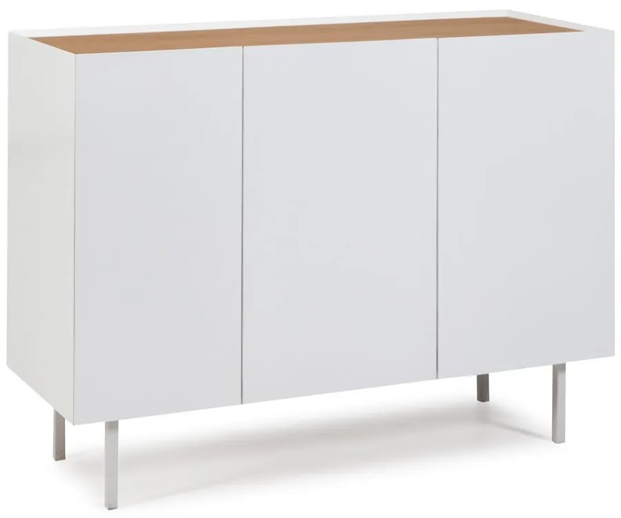 Biela nízka komoda v dekore duba 110x85 cm Arista – Teulat