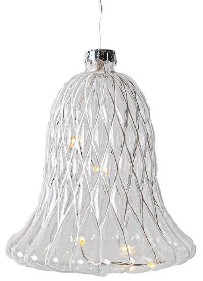 SIRIUS LED skleněný zvonek, čirý, 9 cm