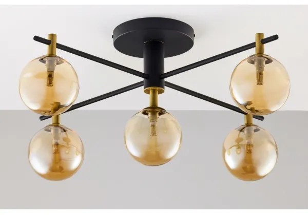 Jupiter 2032 - Prisadený luster FIGARO 5xG9/10W/230V čierna/zlatá/béžová