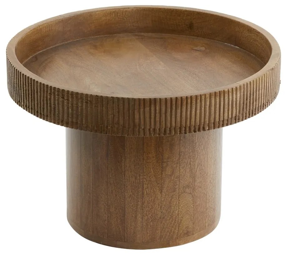 Okrúhly odkladací stolík z mangového dreva ø 50 cm Kalomo – Light & Living