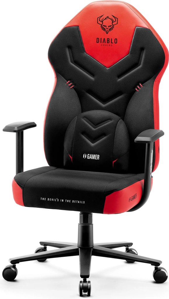 Herné kreslo z eko-kože Normal Size, červený-čierny: Diablo X-Gamer 2.0 Deep Red