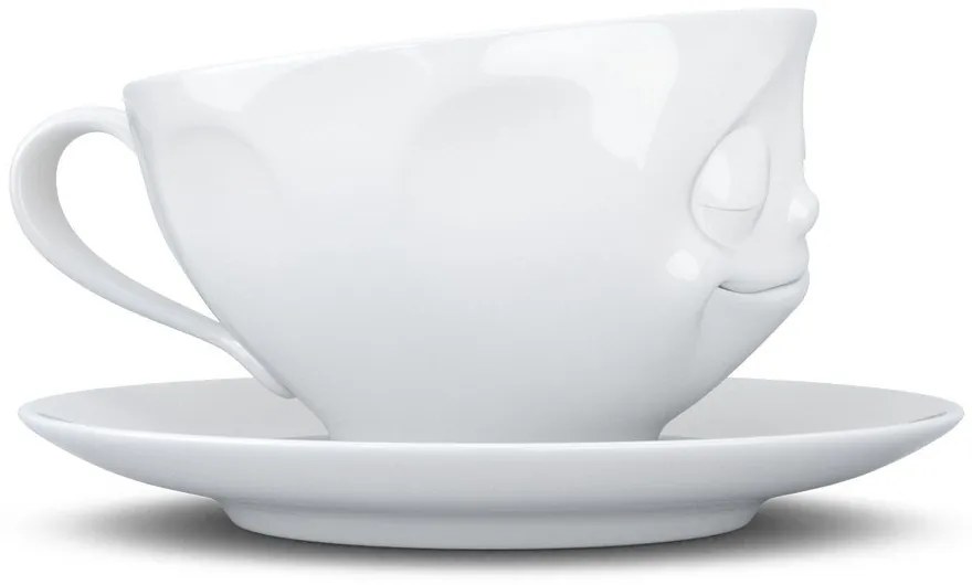 Biela šťastná porcelánová šálka na kávu 58products, objem 200 ml
