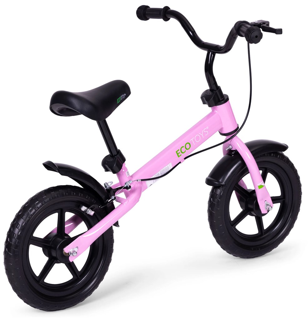 Balančný bicykel s brzdou pre deti, kolesá EVA , ružový