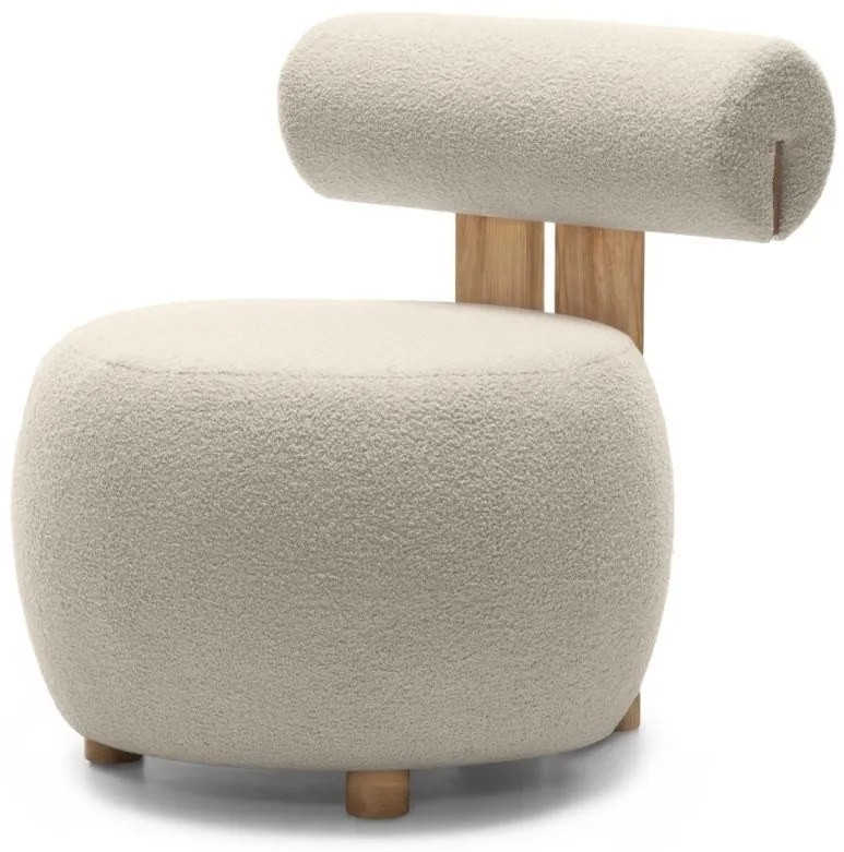 Béžové dizajnové kreslo HANNA, dub