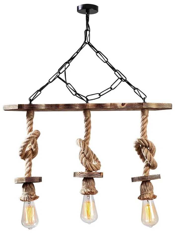 Luster na reťazi EREBOS 3xE27/40W/230V hnedý