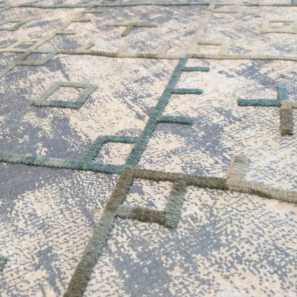 DY Sivý protišmykový koberec Hypnotic 02 Rozmer: 80x150 cm