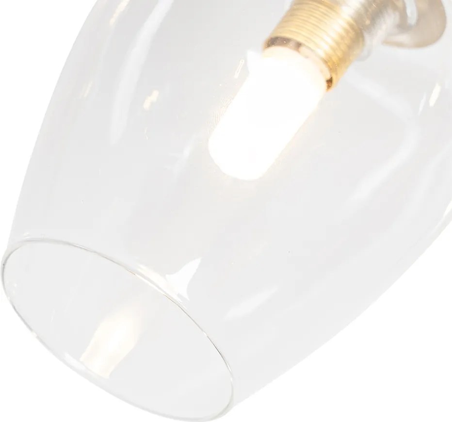 Klasické stropné svietidlo zlaté so sklom 3-svetlo - Elien