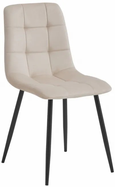 Set dvoch jedálenských stoličiek KARA béžové / čierne nohy (2ks)