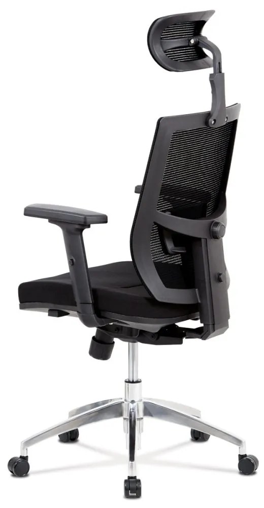 Kancelárska ergonomická stolička LEON — sieť/látka, čierna