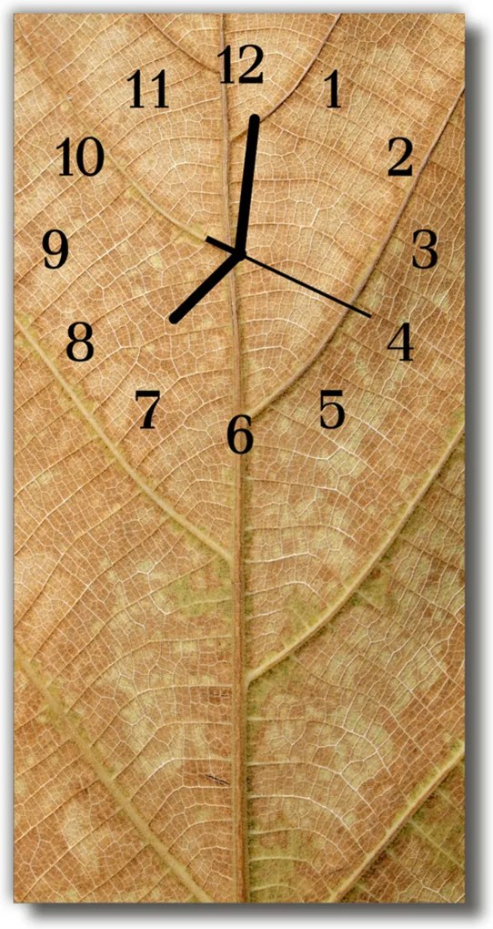 Skleněné hodiny vertikální  Přírodní list béžový